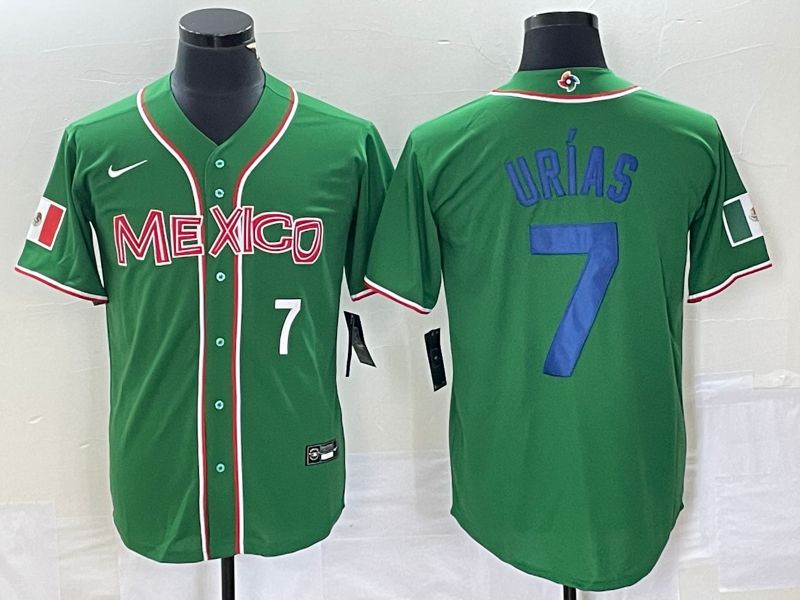 Men 2023 World Cub Mexico #7 Urias Green blue Nike MLB Jersey9->more jerseys->MLB Jersey